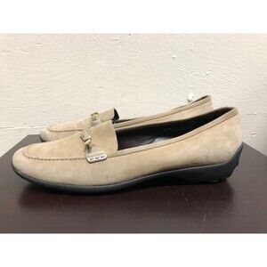 Sesto Meucci women suede beige casual Loafers Shoes SZ 8.5M made in Italy